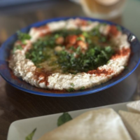 Image of a plate of hummus